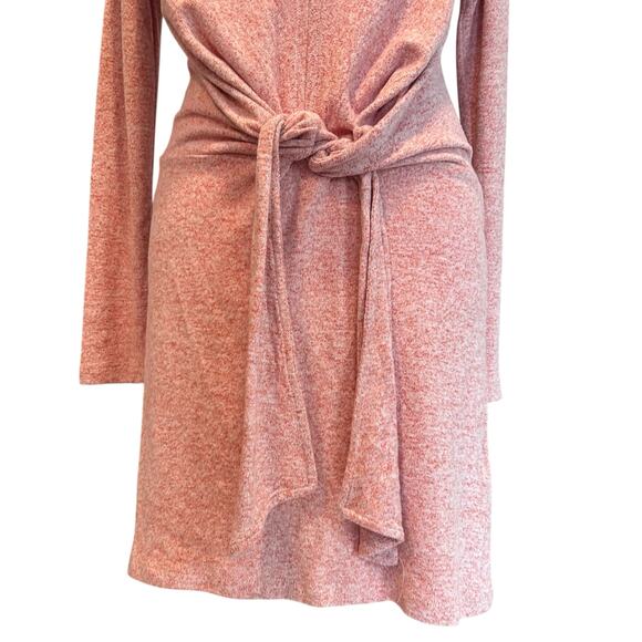 Free People Burnt Orange Knit Tie Front Sweater Dress Sz S Minimalist Indie Fall - Picture 9 of 16